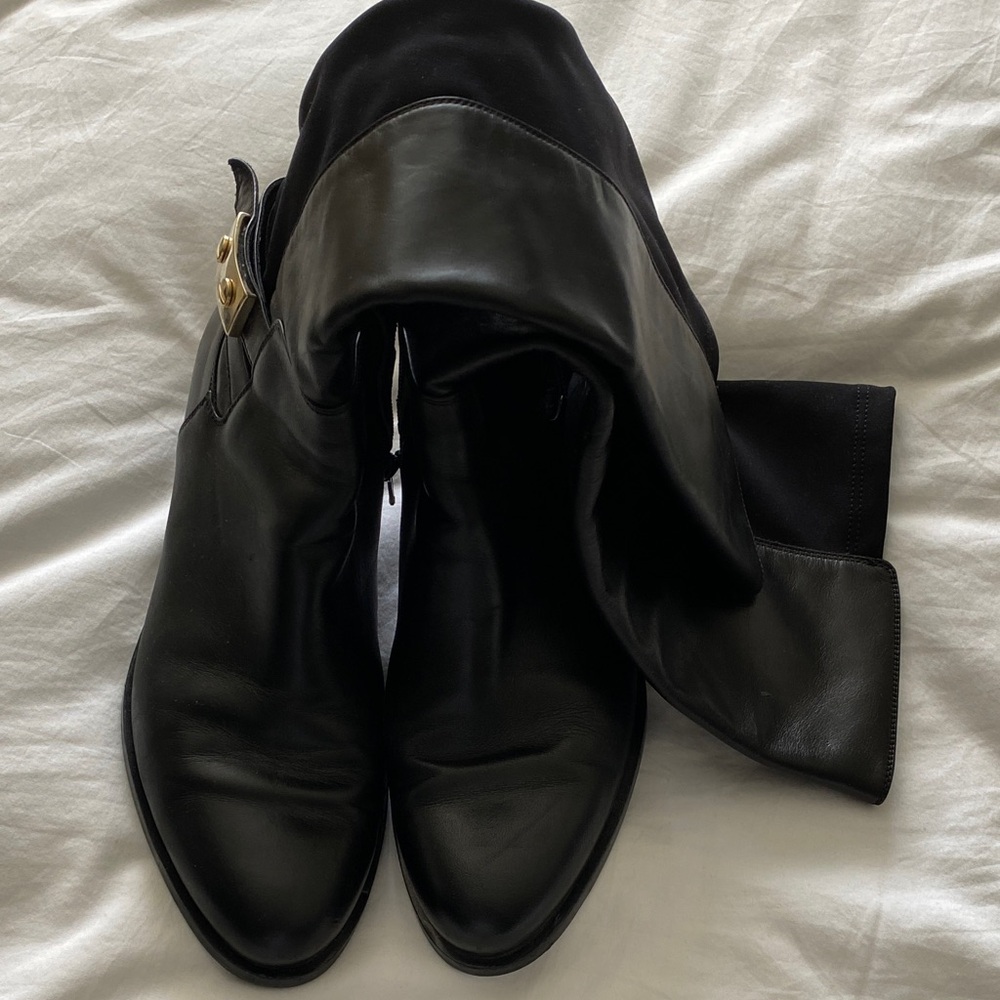 Brown’s Couture Black Leather Knee-High Boots